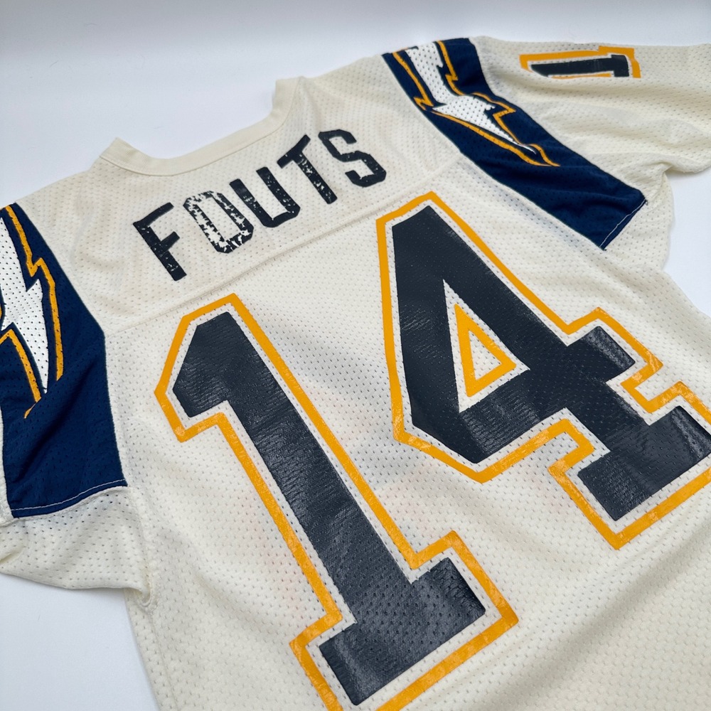 Vintage 90s Dan Fouts #14 San Diego Chargers Russell Athletic Jersey USA Sz 38